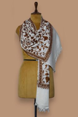Ari Jaal – Ivory with Chestnut Embroidery