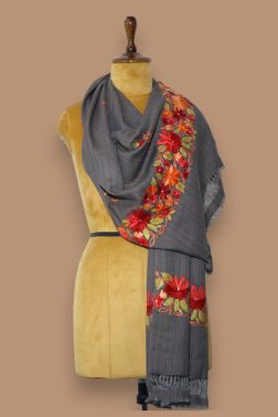 Ari Palla – Slate Grey with Autumnal Floral Embroidery