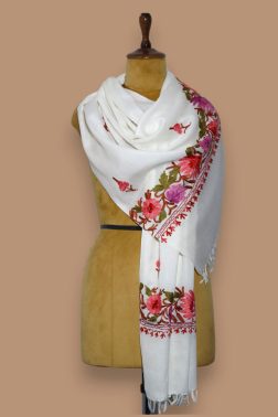 Ari Palla – White with Pastel Floral Embroidery