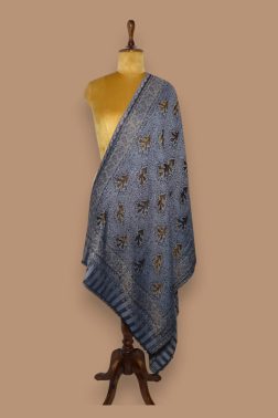 Grey-Blue Zari Bootidaar Jama Stole