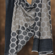 Grey & Charcoal Ikkat Stole (2)