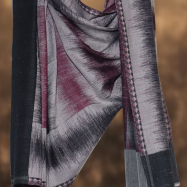 Ikkat Pashmina Stole (Grey & Plum Horizontal) (4)