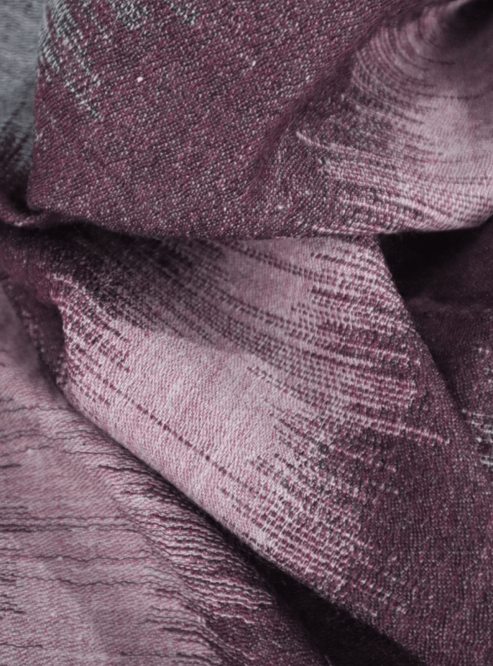 Ikkat Pashmina Stole (Grey & Plum Horizontal) (5)