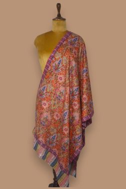 Kalamkari Stole – Earthy Peacock Garden