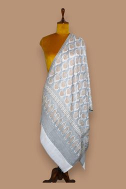 Off-White and Gold Zari Work Stole