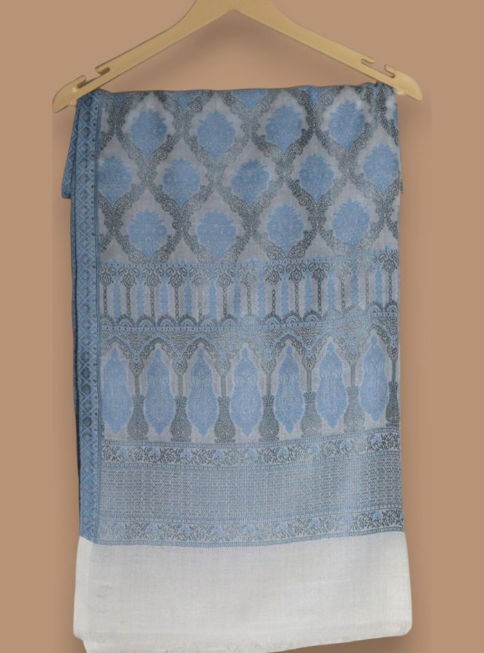 Sky-Blue-and-Beige-Zari-Work-Shawl-04