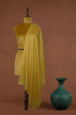 Golden Yellow Solid Fine Wool stole