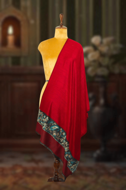 Red Kani Palla Cashmera Fine Wool Stole