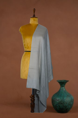 Light Grey Solid Fine Wool stole