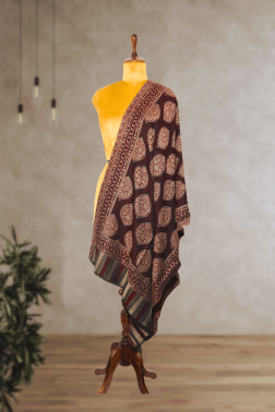 Maroon Kohinoor Design Kani Weave Stole