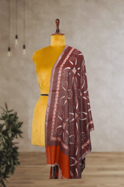 Maroon Traditional Motif Kani Stole