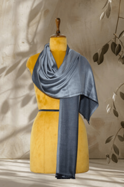 Reversible Dark Grey Silk Stole