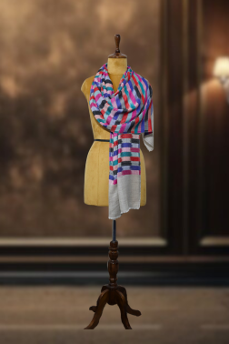 Kaleidoscope Stripe Ikkat Cashmere Stole